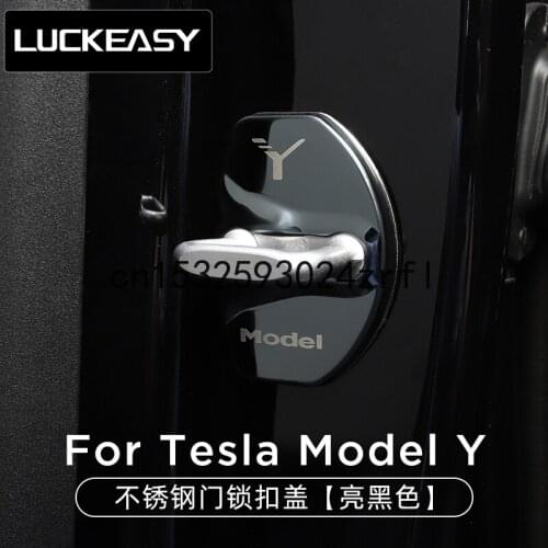For Tesla Model Y Door Lock Cover Clip Protective Cover Modification Accessories