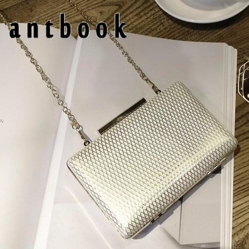 ANTBOOK Women Evening Clutches High Quality Women Diamond Lattice Handbags Purses Wedding Handbags Girls Chain Box Shoulder Bag