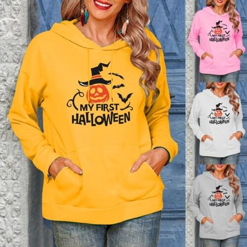 Women Gothic Hoodies Sweatshirts Autumn Winter y2k Aesthetic Printed Long Sleeve Streetwear Female Harajuku Pockets Tops Clothes