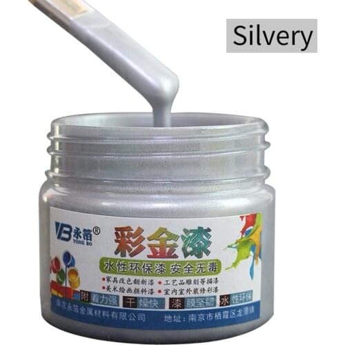 100g Silver Wood Varnish Water-based Paint Acrylic Paint in Walls Arts Crafts Wooden&Iron Door Paint