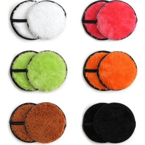 2pcs Soft Makeup Remover Powder Puff Cleansing Cloth Pads Skin Care Tools
