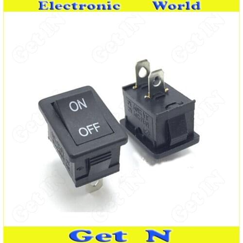 20pcs 21*15mm KCD1-101 Push Rocker Switch Button Power Rocker Switch Copper Foot DIY Accessories Black