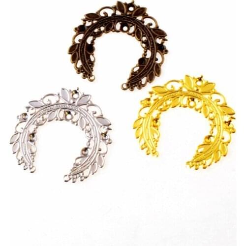Free shipping 20Pcs Olive branch Filigree Wraps Connectors Metal Crafts Gift Decoration DIY 45x45mm