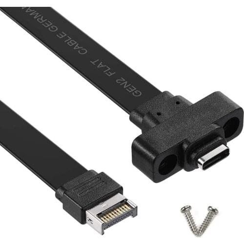 HOT-USB 3.1 Front Panel Type E to Type C Extension Cable ,Gen 2 (10 Gbit/S) Internal Adapter Cable,with 2 Screws (50cm)