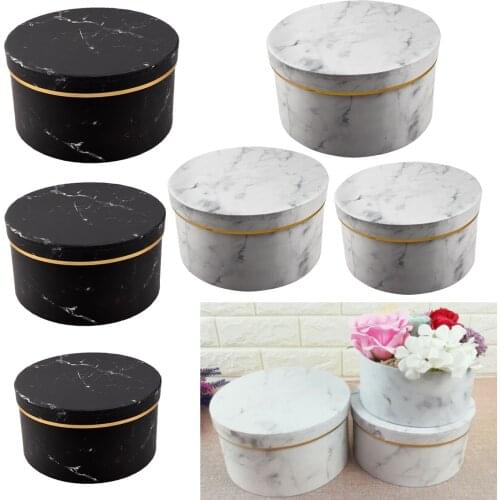 3pcs Round Florist Hat Boxes Flowers Gifts Living Vase Home Christmas Wedding Patry Valentines Day Birthday
