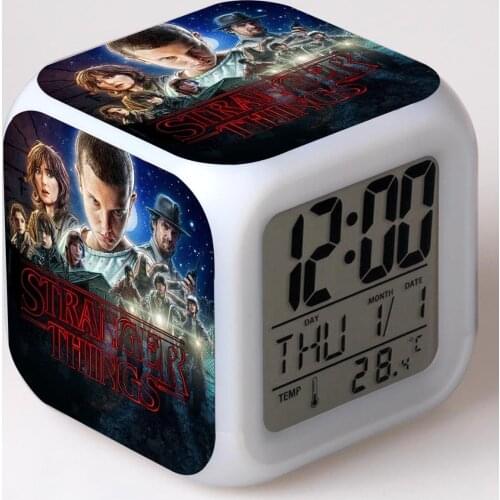 3D Stranger Things Season Alarm Clock Kids Toys Led Reloj Despertador Digital Clock Electronic Wake Up Light Table Reveil Wekker