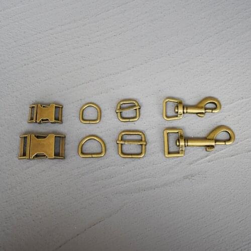50 Sets 15/20/25mm Bronze Metal D Ring Adjuter Strap Buckle Slider Adjustment Buckle For Pet Dog Collar Handmade Accessory