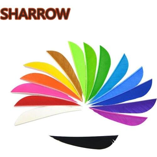 50pcs 2" Arrow Feathers Turkey Fletches Fletching Natural Right Wings Feather 15 Color For Outdoor Shooting Training Accessories