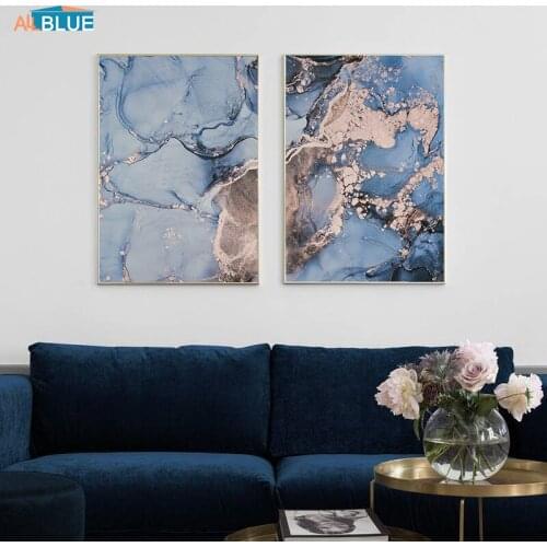 Abstract Painting Geology Scenery Marble Split Poster Print Canvas Picture Nordic Style Wall Art Home Decor For Living Room Sofa