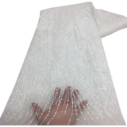 African Sequins Lace Fabric 2021 High Quality Lace Material French Embroidery Tulle Lace Fabric For Party Sewing XZ-140