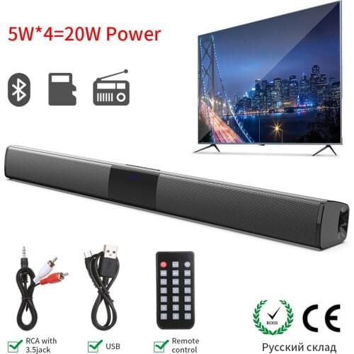 Wireless Bluetooth Speaker Sound Bar For Computer Phone Laptop Tablet Support FM AUX TF Soundbar Bass Stereo Sound TV Speaker