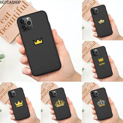 King Queen Crown Phone Case for iphone 12 pro max mini 11 pro XS MAX 8 7 6 6S Plus X 5S SE 2020 XR case