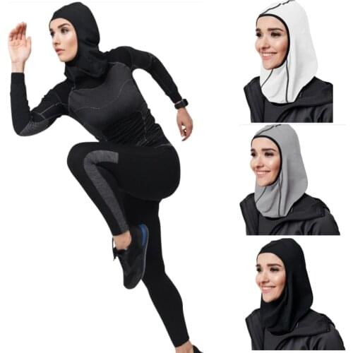 Breathable Scarf Non-Slip Stretchy One-Piece Football Scarves Muslim Women Mesh Sports Full Cover Hijabs Pro Sports Hijab