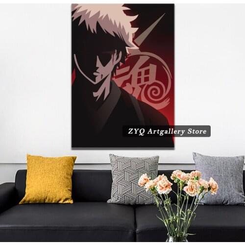 Gintoki Gintama Cool Anime Poster Canvas Posters Living Room Interior Decoration Painting High Quality Printing