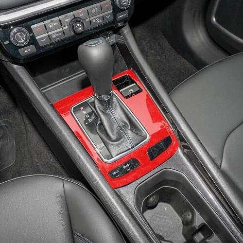 Red Car Interior Gear Shift Box Panel Cover Decoration Trim Sticker ABS Fit for Jeep Compass 2021
