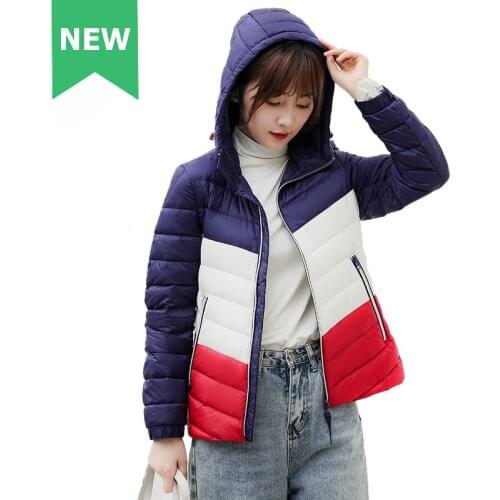 New Sports Jacket Ultra Light Down Soft Matte Fabric Winter Feather Jacket Warm Coat Hooded Parka Female Portable