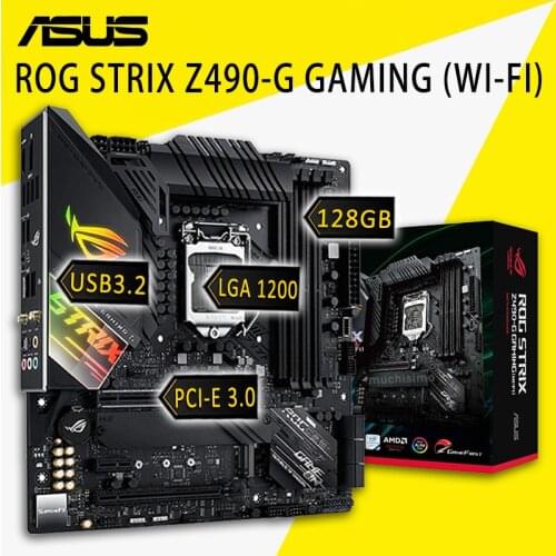 LGA 1200 Asus ROG STRIX Z490-G GAMING (WI-FI) Motherboard DDR4 128GB M.2 SSD CrossFireX 10th-Gen Intel CPU Z90 Placa-mãe 1200