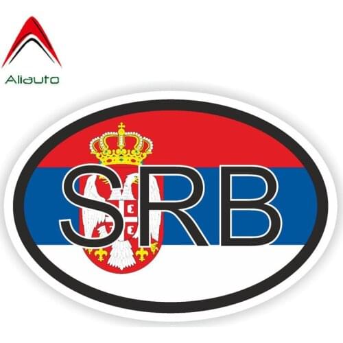 Aliauto Personality Car Sticker Serbia Country Flag Code Waterproof Sunscreen Anti-UV Reflective Decal Accessories,13cm*9cm