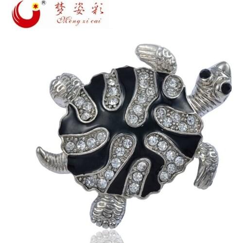 New Fashion jewelry Black Cute Turtles Brooch Bouquet For Women Cheap Broche Pins Wedding Casamento Souvenir Crystal brooches