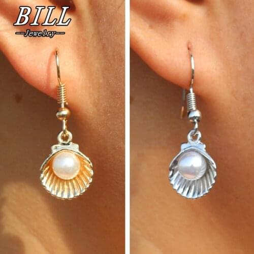 Drop Earrings For Women Simulated Pearls Shell Dangle oorbellen Fashion Jewelry Brincos pendientes Bijoux boucle d'oreille