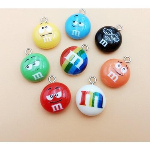 20pcs/pack Chocolate Beans Resin Charms Cute Pendant Earring DIY Fashion Jewelry Accessories SO CUTE