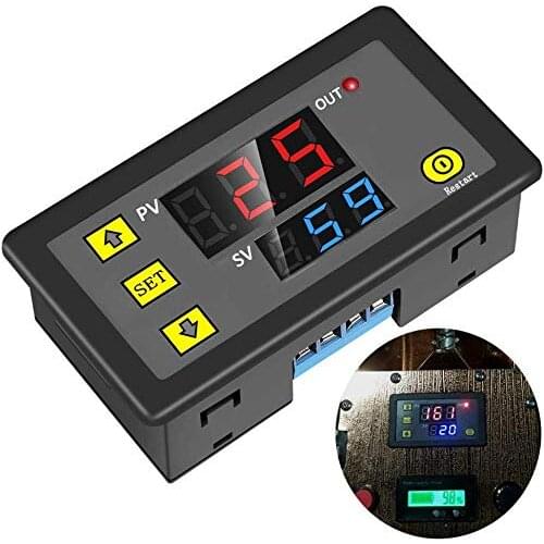 Timer Relay DC 12V 20A Programmable Digital Time Cycle Delay Switch Module 1500W 220V 110V ON-OFF Control 0-999 Second Min Hour