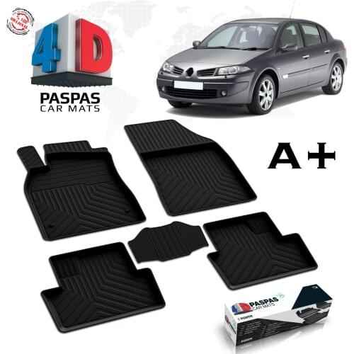 Renault Megane 2 SD car mat rubber black slip-resistant dirt resistant synthetic comfortable 2002 2003 2004 2005 2006 2007 2008 and above