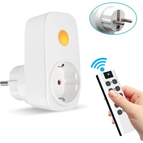 EU French Plug Wireless Remote Control Smart Socket Wall 433mhz Programmable Electrical Outlet Switch 220v 230v LED