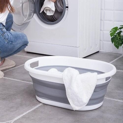 PP Folding Storage Laundry Basket Foot Bath Dirty Clothes Basket Car Toy Storage Basket Toiletries Storage Bathroom Tool