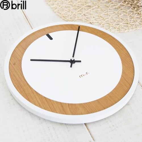 Modern Wooden Silent Wall Clock Simple Living Room Nordic Wall Clock Ring Wall Watch Household Decoration Simple Unique Design
