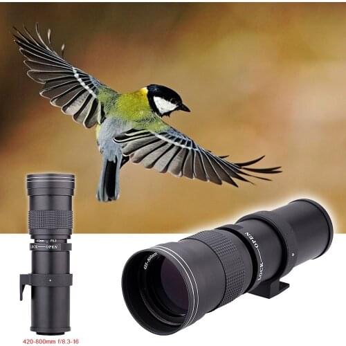 JINTU 420-800mm F/8.3-16 Telephoto Lens Fit for Canon EF Cameras 5DII 5DIII 5DIV 7D 80D 77D 60D 90D T7i SL2 T7 T6i T6 T5i T5 T4i