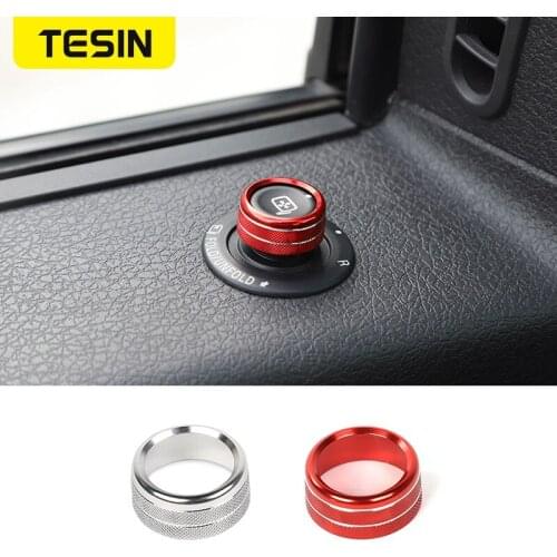 TESIN Car Rearview Mirror Adjust Switch Knob Decoration Ring Accessories for Ford F150 Raptor 2009+ For Ford Mustang 2009-2013