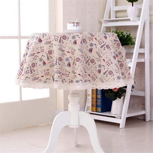 Towel&Coin Printed High Quality Lace Tablecloth Decorative Round Table Cloth Linen Table Cover