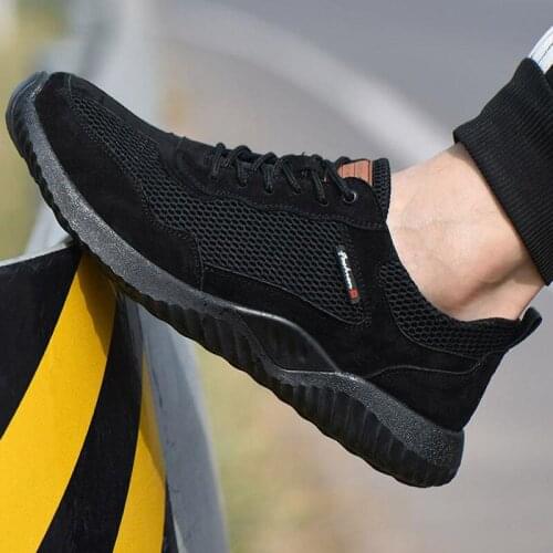 Safety Shoes And Hats Steel Toe Mens Low Oxford Outsole Work Shoes Non-slip Breathable Mesh Shoes Hiking Wear-resistant DXZ057