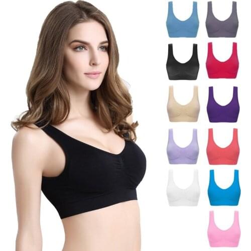 Women Dry Quick Push Up Natural Color Sports Bra Tank Tops Shirt With Padding Running Fitness Gym Bras