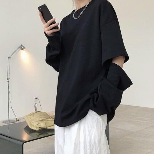 Pink Hole Casual Top For Women O Neck Long Sleeve One Size Loose Korean Sweatshirt Female 2020 Fashion New Clothing Fall K937