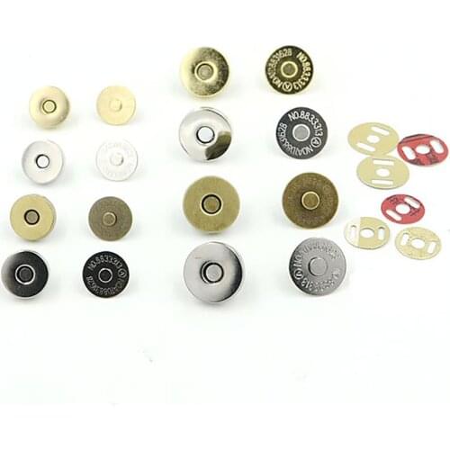 10pcs Strong Magnetic Snap Fasteners Clasps Buttons For Handbag Purse Wallet Craft Bags Parts Accessories DIY 10mm 14mm 18mm