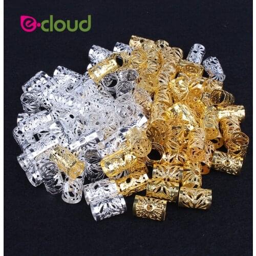 100Pcs/Pack Hair Dread Braids Dreadlock Bead Adjustable Cuff Clip approx 10mm Hole Micro Ring Beads Hair Styling Accessories