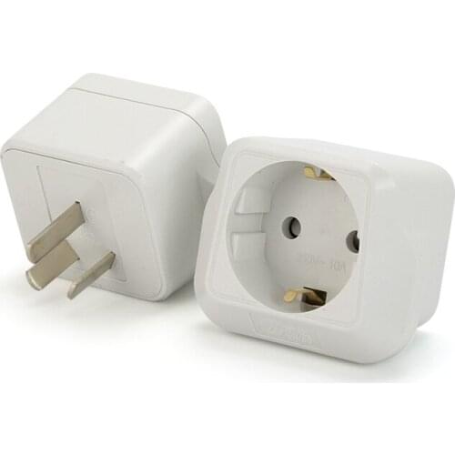 2PCS Electrical Converter EU Wall Socket China Plug Turn To EU Socket Power Socket White Travel Converter Conversion Plug