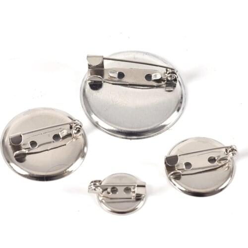 20 Pcs/Set Brooch Tray Hot Sell Round Brooch Base Cabochon Blanks Trays with Brooch Pins Cameo Cabochon Base Setting