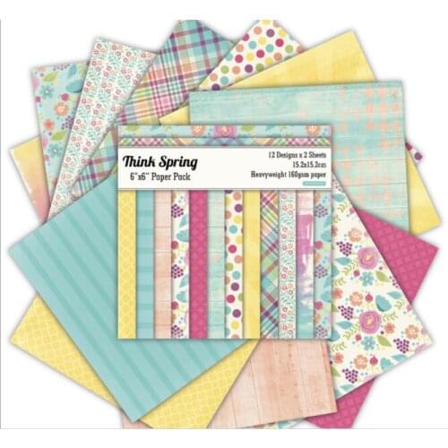 24 Sheets spring theme Scrapbooking Pads Paper Origami Art Background Paper DIY Card Making Home decorations