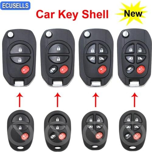 3/4/5/6 Button Remote Car Key Shell Case Housing for Toyota Tacoma Tundra Sienna Solara Sequoia Highlander Avalon TOY43 Blade