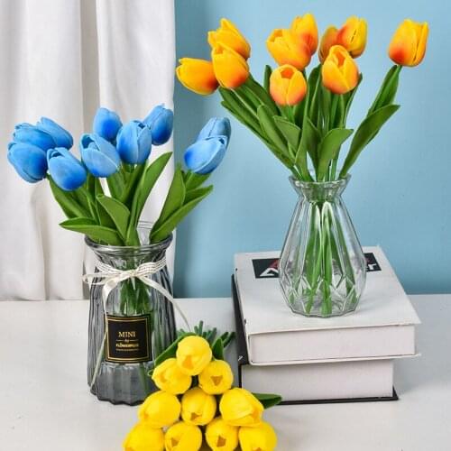 1PC Tulip Artificial Flower Real Touch Artificial Bouquet Fake Flower for Wedding Decoration Flowers Home Garen Decor