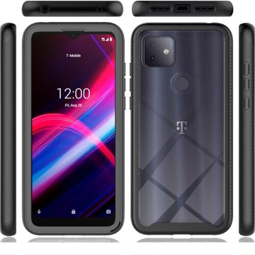 Armor Shockproof Sturdy Cover for T-Mobile Revvl 4 Plus Case Heavy Protection for T Mobile Revvl 5G Clear Hard PC + Soft Shell