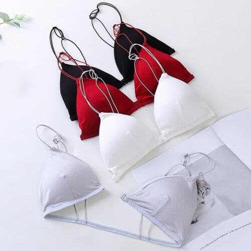 Women Bra Front Closure Underwear Comfort Bralette Triangle Cup Spaghetti Strap French Style Seamless Bras Special
