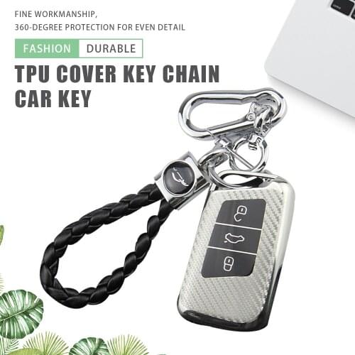 TPU Car Key Case Cover Holder Key Chain Ring for Volkswagen VW Tiguan MK2 Magotan Passat B8 CC For Skoda Superb A7 Protector