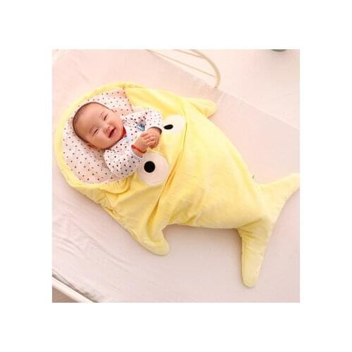 Cartoon Shark Baby Sleeping Bag Soft Cotton Warm Anti kick Sack Newborn Infant Kids Anti kick Blanket
