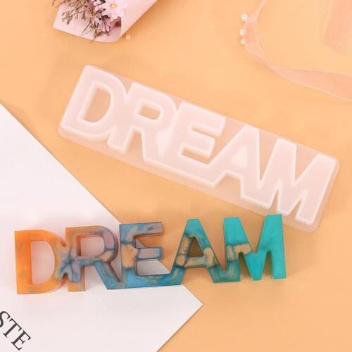 DREAM Letter DIY Silicone Mould Mirror Crafts Jewelry Storage Making Mold Decor Handle DIY Crafts Silicone Mold new