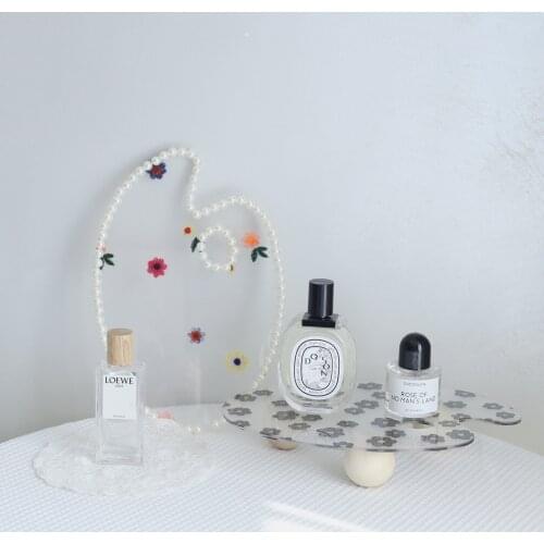 Floret Transparent Palette Storage Tray Wooden Ball Acrylic Tray Irregular Desktop Decoration Aromatherapy Ornaments Lovely