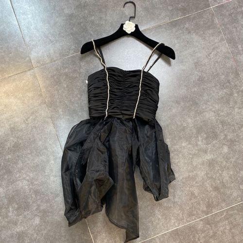 Summer Camisole Tanks Woman New Rhinestone Shoulder Strap Folding Multi-Layer Back Mesh Bow Street Vest Shirt Lady Top Slim Fit